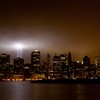 Tribute in light seen from Brooklyn Bridge Park, September 11, 2011.